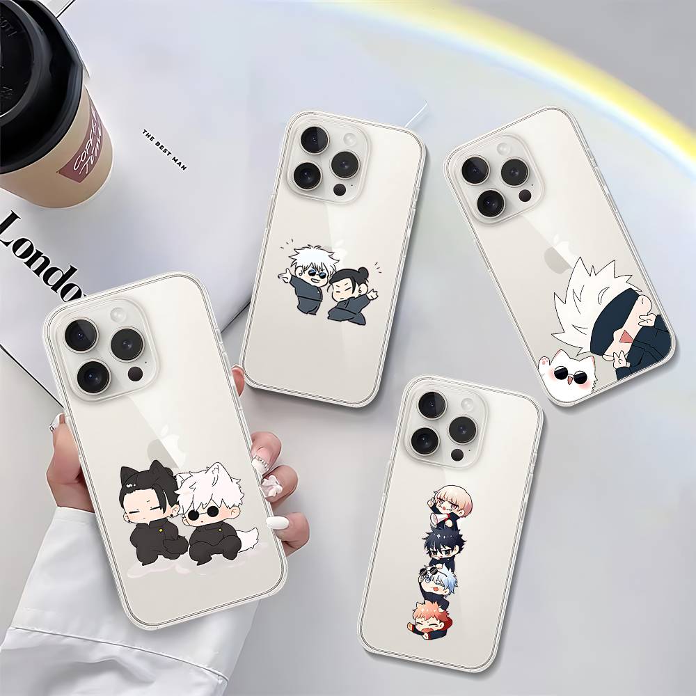 Phone Cases Jujutsu Kaisen - Capa de Celular Transparente Fofa Anime